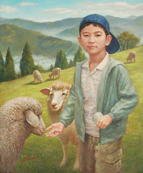 A Lovely Time On Cingjing Farm_清境時光_賴英澤 繪_Painted by Lai Ying-Tse_火車頭顏坊